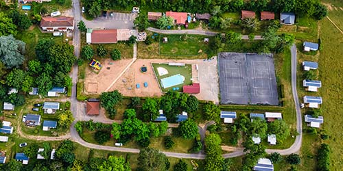 vue aérienne du Camping Le Grand Cerf en drome